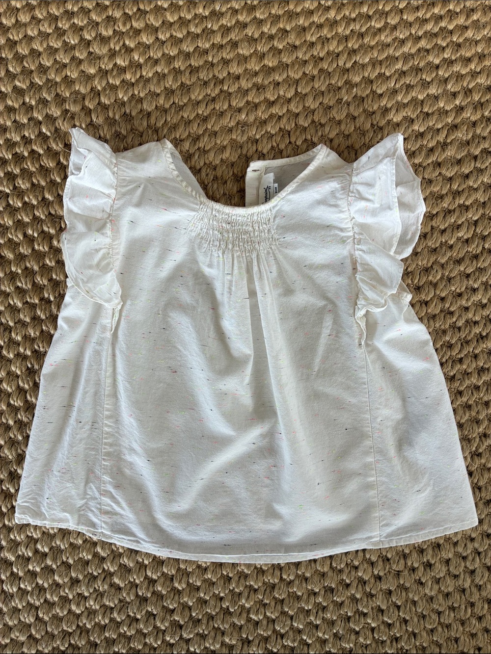 Bonpoint White Ruffle-Sleeve Top (8)